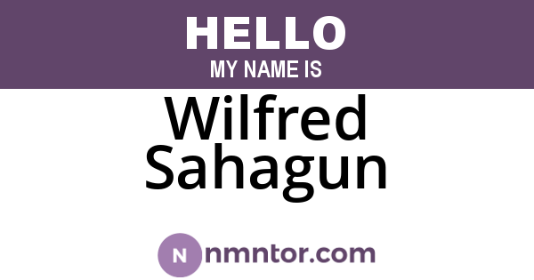 Wilfred Sahagun