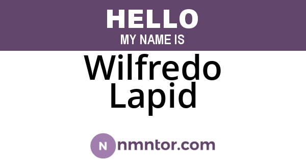 Wilfredo Lapid