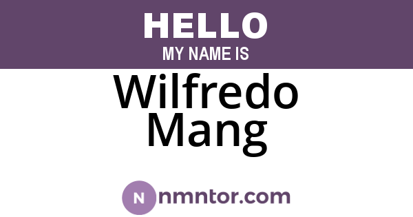Wilfredo Mang
