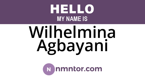 Wilhelmina Agbayani