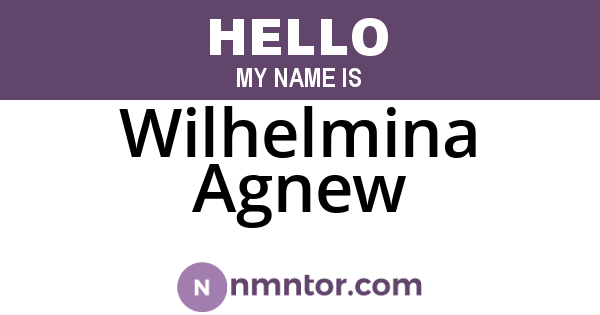 Wilhelmina Agnew
