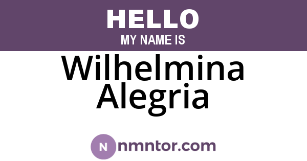 Wilhelmina Alegria