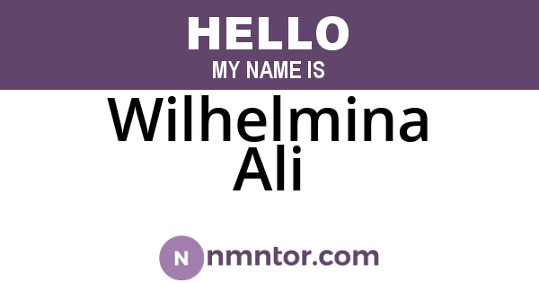 Wilhelmina Ali