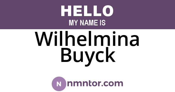Wilhelmina Buyck