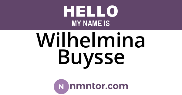 Wilhelmina Buysse