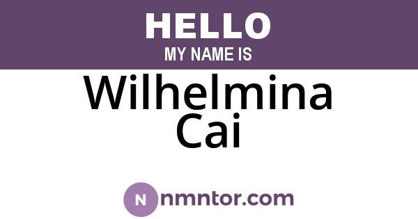 Wilhelmina Cai
