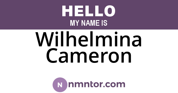 Wilhelmina Cameron