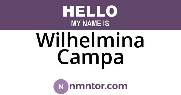 Wilhelmina Campa