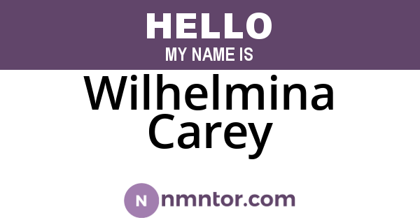 Wilhelmina Carey