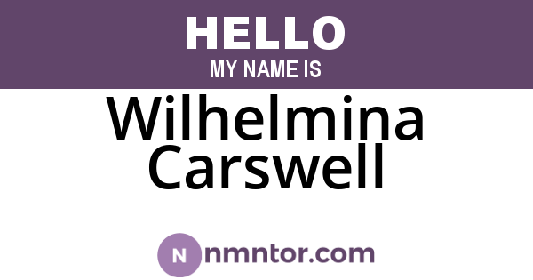 Wilhelmina Carswell