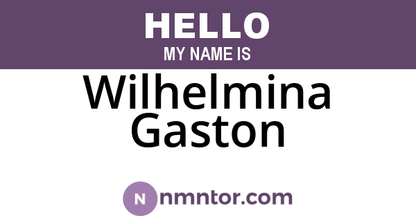 Wilhelmina Gaston