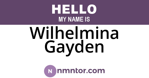 Wilhelmina Gayden