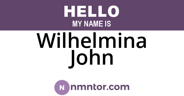 Wilhelmina John