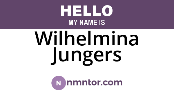 Wilhelmina Jungers
