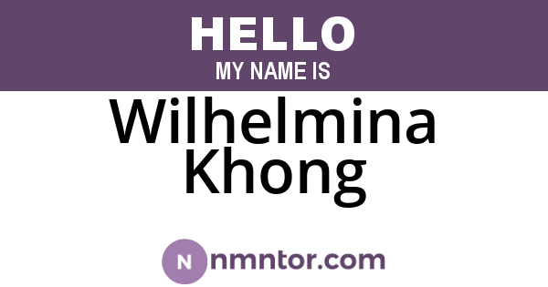 Wilhelmina Khong