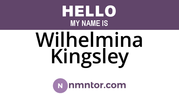 Wilhelmina Kingsley
