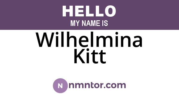 Wilhelmina Kitt
