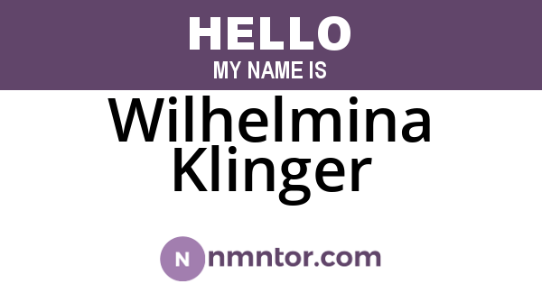Wilhelmina Klinger