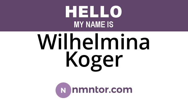 Wilhelmina Koger