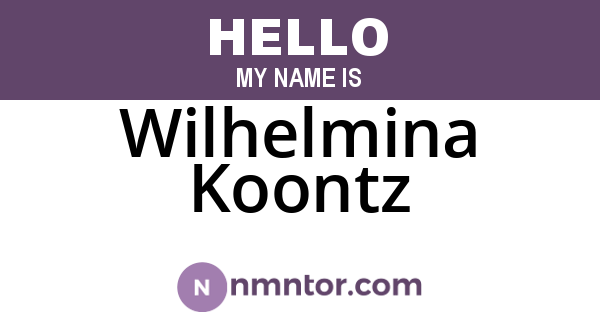 Wilhelmina Koontz