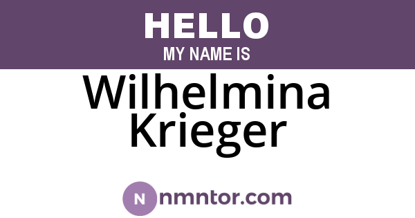 Wilhelmina Krieger