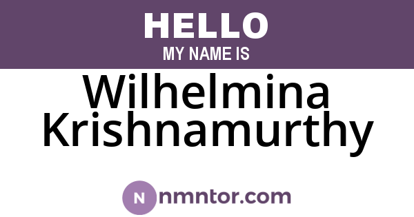 Wilhelmina Krishnamurthy