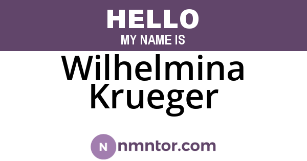 Wilhelmina Krueger