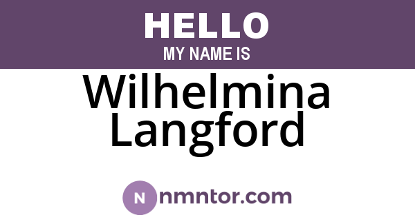 Wilhelmina Langford