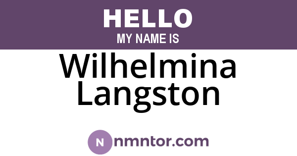 Wilhelmina Langston