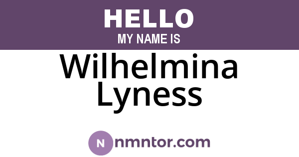 Wilhelmina Lyness