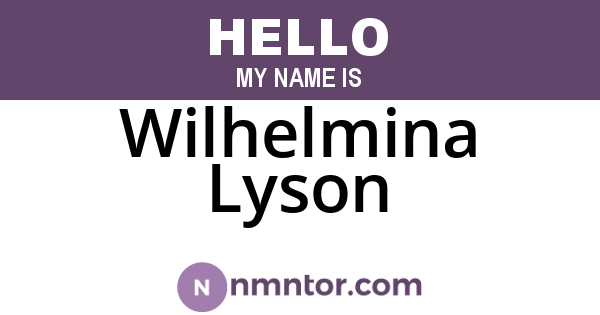 Wilhelmina Lyson