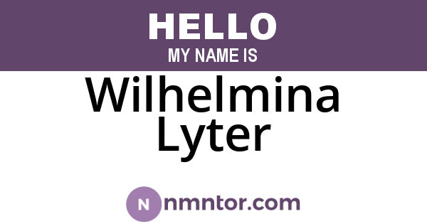 Wilhelmina Lyter