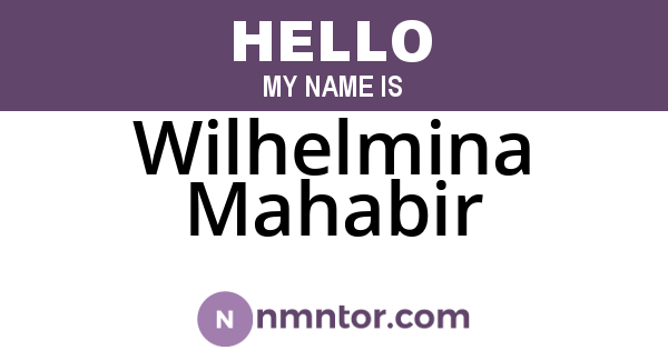 Wilhelmina Mahabir