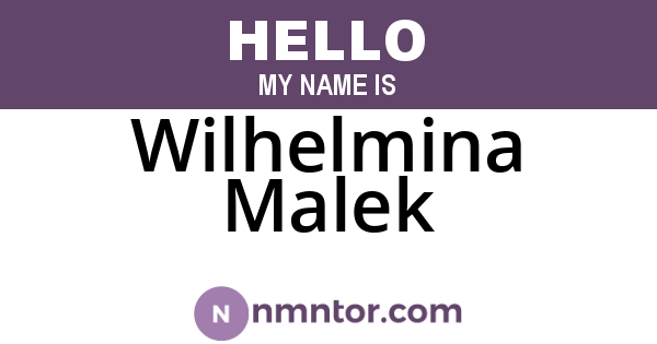 Wilhelmina Malek
