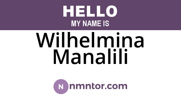 Wilhelmina Manalili