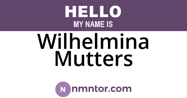 Wilhelmina Mutters