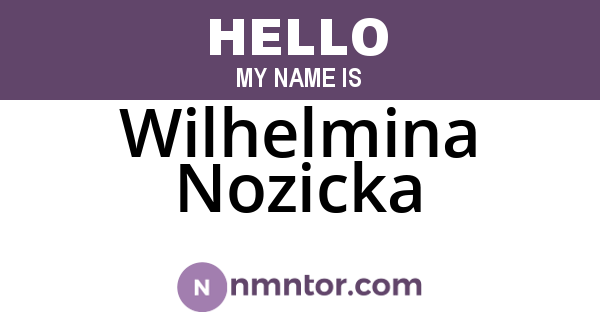Wilhelmina Nozicka