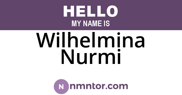 Wilhelmina Nurmi