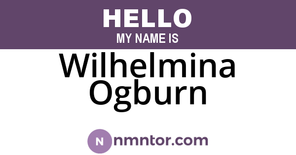 Wilhelmina Ogburn