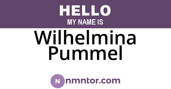 Wilhelmina Pummel