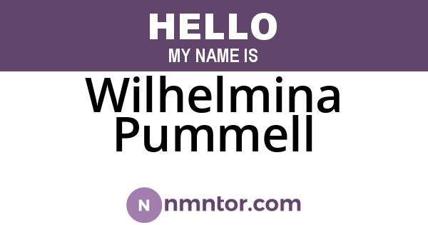 Wilhelmina Pummell