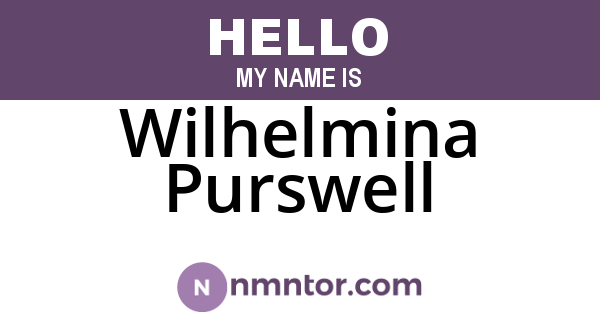 Wilhelmina Purswell