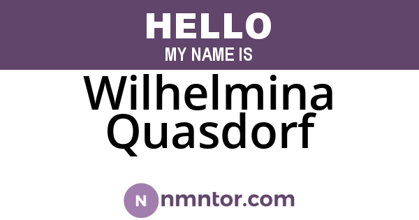 Wilhelmina Quasdorf