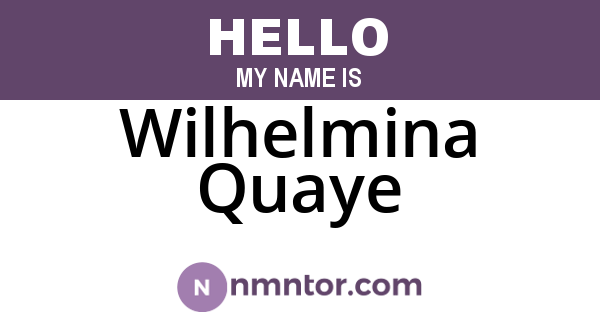 Wilhelmina Quaye