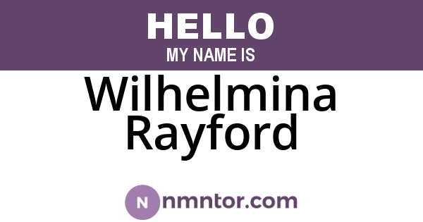 Wilhelmina Rayford