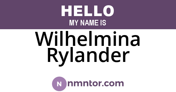 Wilhelmina Rylander