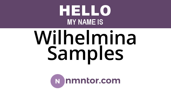 Wilhelmina Samples