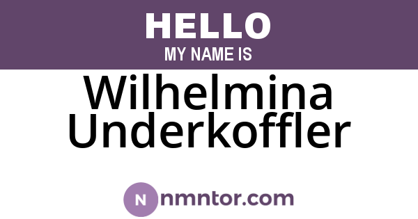 Wilhelmina Underkoffler