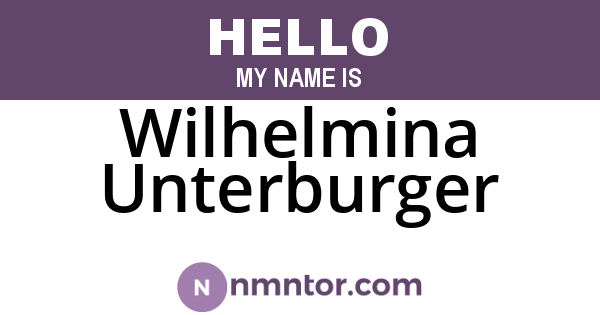 Wilhelmina Unterburger