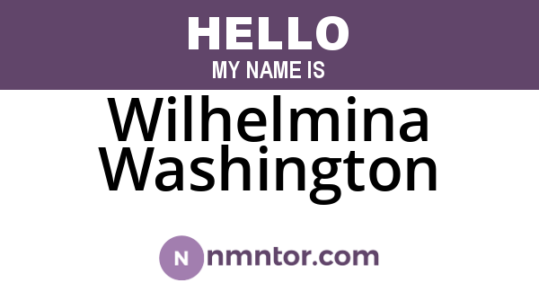 Wilhelmina Washington